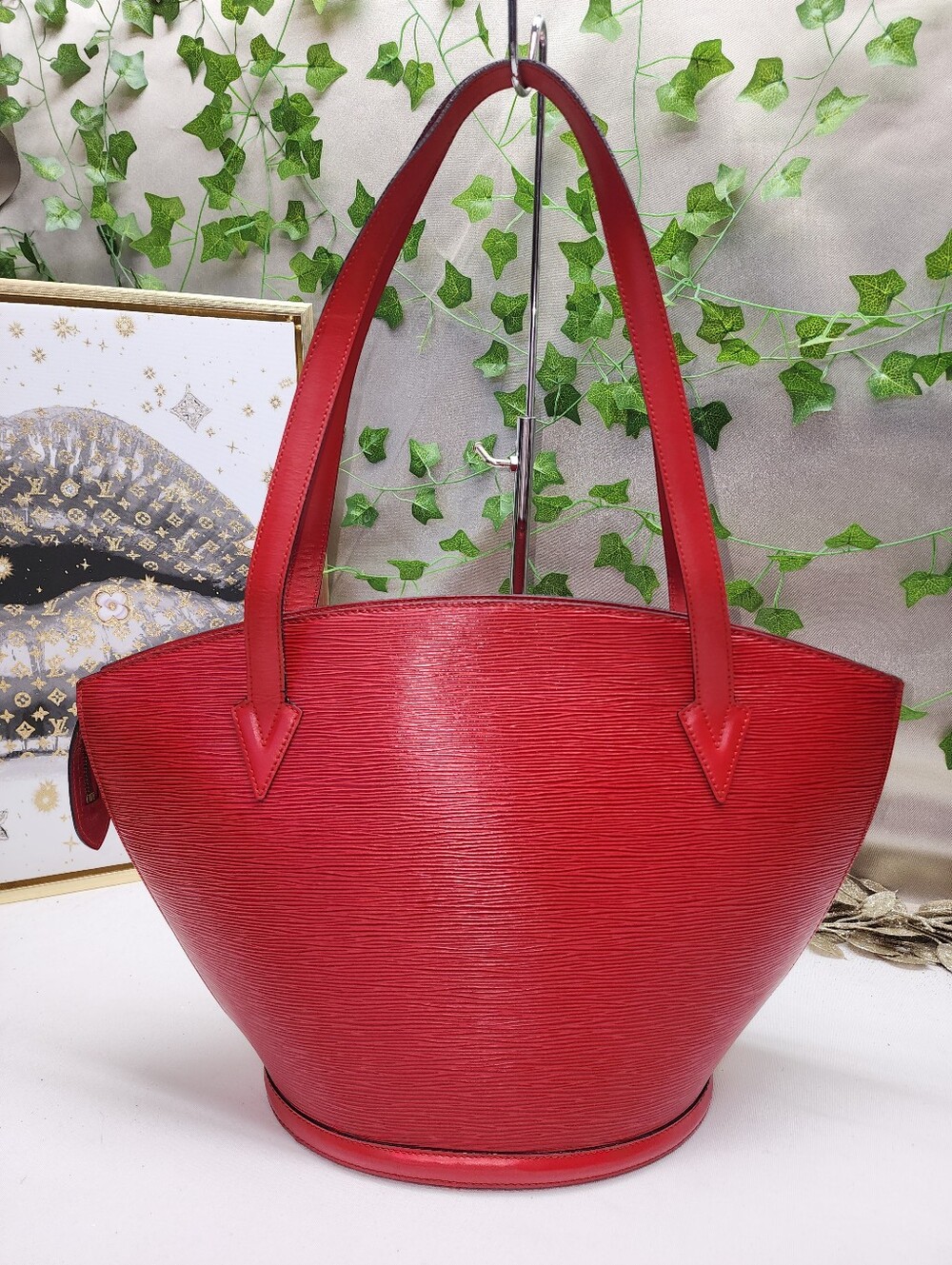 Authentic Louis Vuitton Epi Saint Jacques Castillan Red W/ Dust Bag - Picture 4 of 17